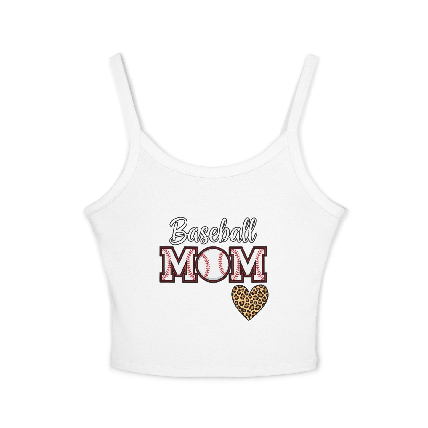 Baseball Mom Spaghetti Strap Tank Top – Soft Cotton-Poly Blend | Supportive Fit | Trendy Game Day Style