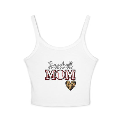 Baseball Mom Spaghetti Strap Tank Top – Soft Cotton-Poly Blend | Supportive Fit | Trendy Game Day Style