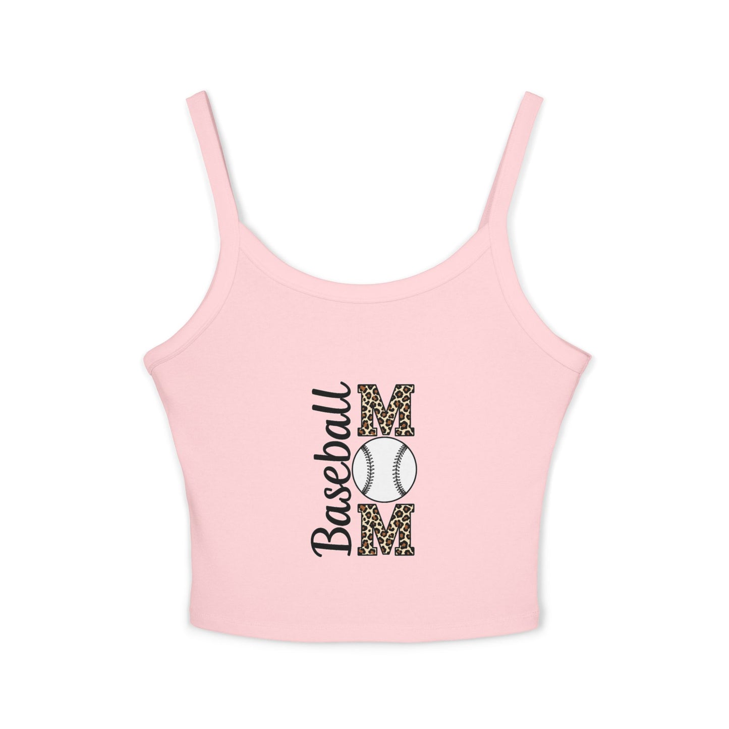 Baseball Mom Spaghetti Strap Tank Top – Soft Cotton-Poly Blend | Supportive Game Day Cami | Trendy Sports Mom Apparel