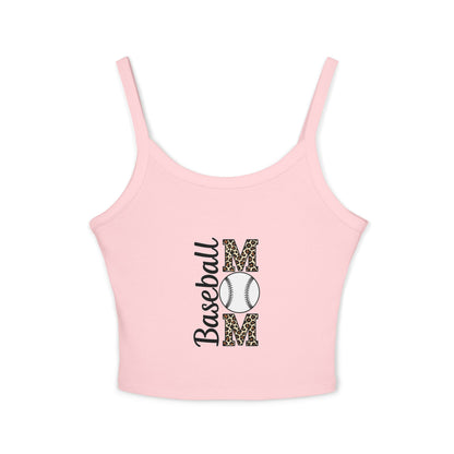 Baseball Mom Spaghetti Strap Tank Top – Soft Cotton-Poly Blend | Supportive Game Day Cami | Trendy Sports Mom Apparel