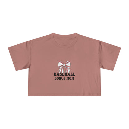 Baseball Bonus Mom Women's Crop Tee - The Sideline Tribe