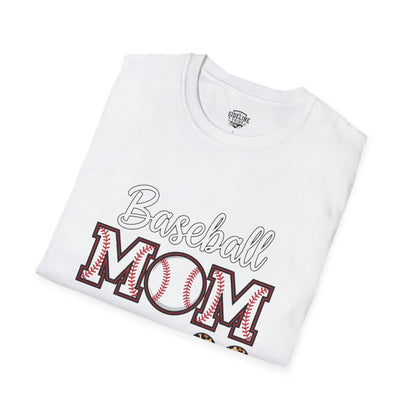 Baseball Mom Leopard Heart T-Shirt – Softstyle Unisex Tee | Trendy Game Day Shirt | Cute Animal Print Baseball Mom Top