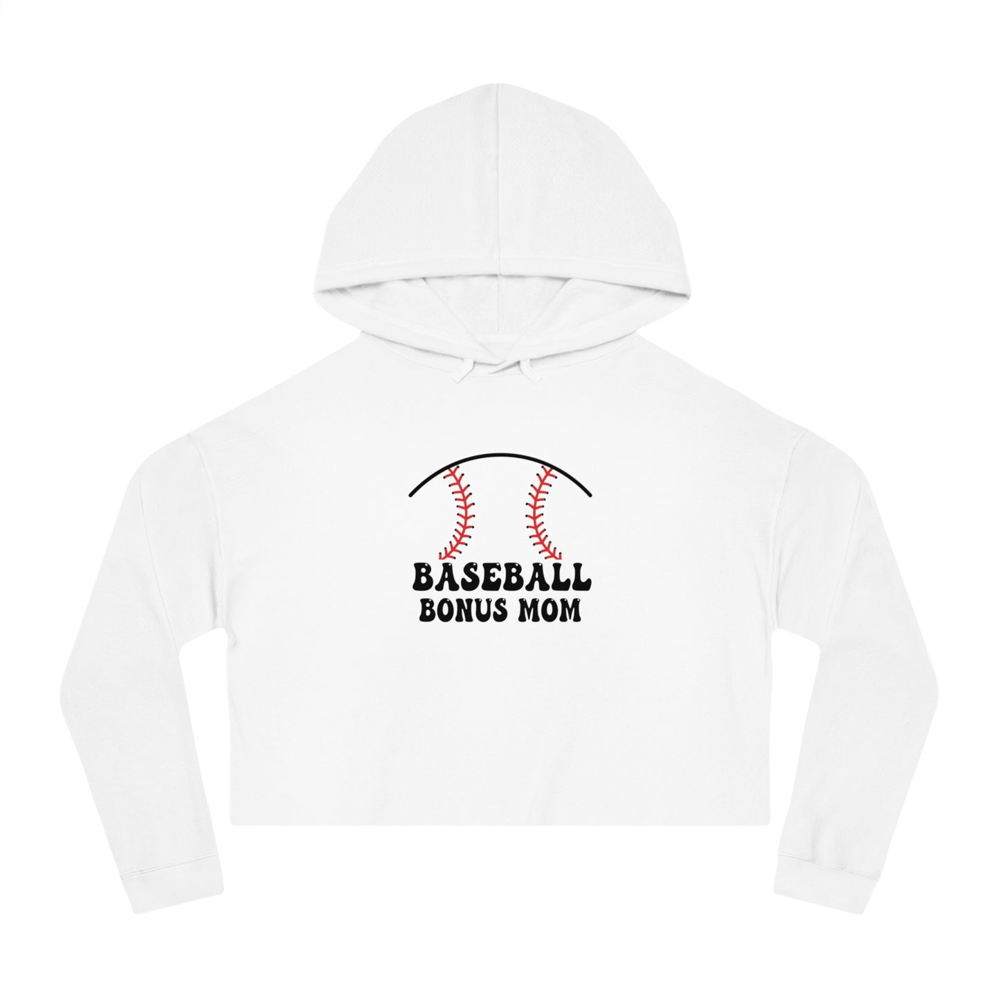 Baseball Bonus Mom Cropped Hooded Sweatshirt - The Sideline Tribe