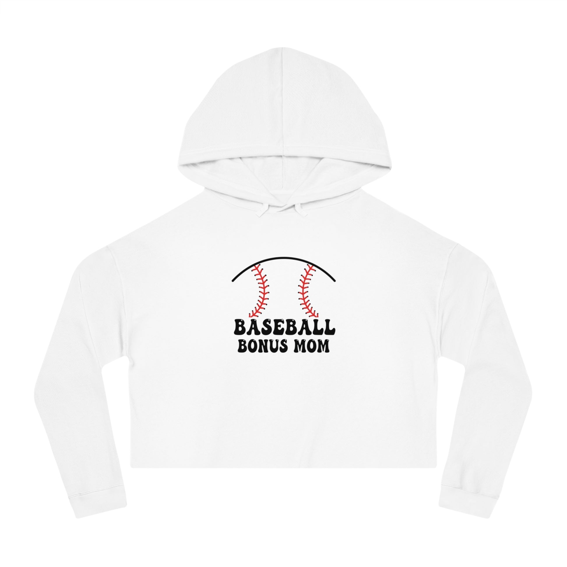 Baseball Bonus Mom Cropped Hooded Sweatshirt - The Sideline Tribe