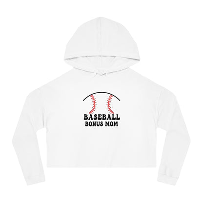 Baseball Bonus Mom Cropped Hooded Sweatshirt - The Sideline Tribe