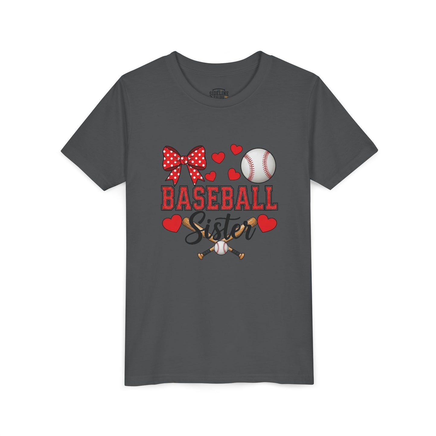 Baseball Sister Youth Tee – Cute Sports Fan Shirt for Girls | Soft Airlume Cotton Kids T-Shirt | Game Day Outfit