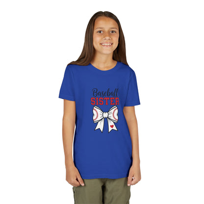 Baseball Sister Youth Short Sleeve Tee – Cute Kids Sports Shirt | Soft & Comfy Game Day Top for Young Fans