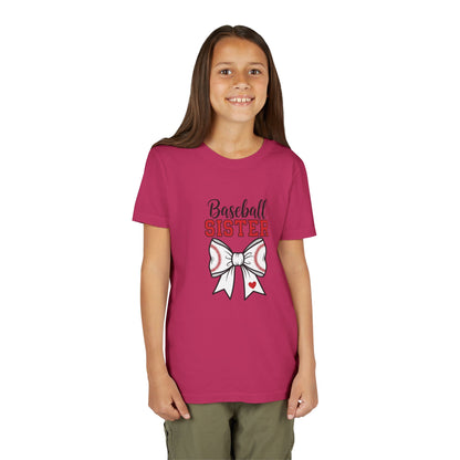Baseball Sister Youth Short Sleeve Tee – Cute Kids Sports Shirt | Soft & Comfy Game Day Top for Young Fans