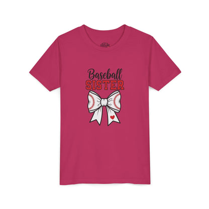 Baseball Sister Youth Short Sleeve Tee – Cute Kids Sports Shirt | Soft & Comfy Game Day Top for Young Fans