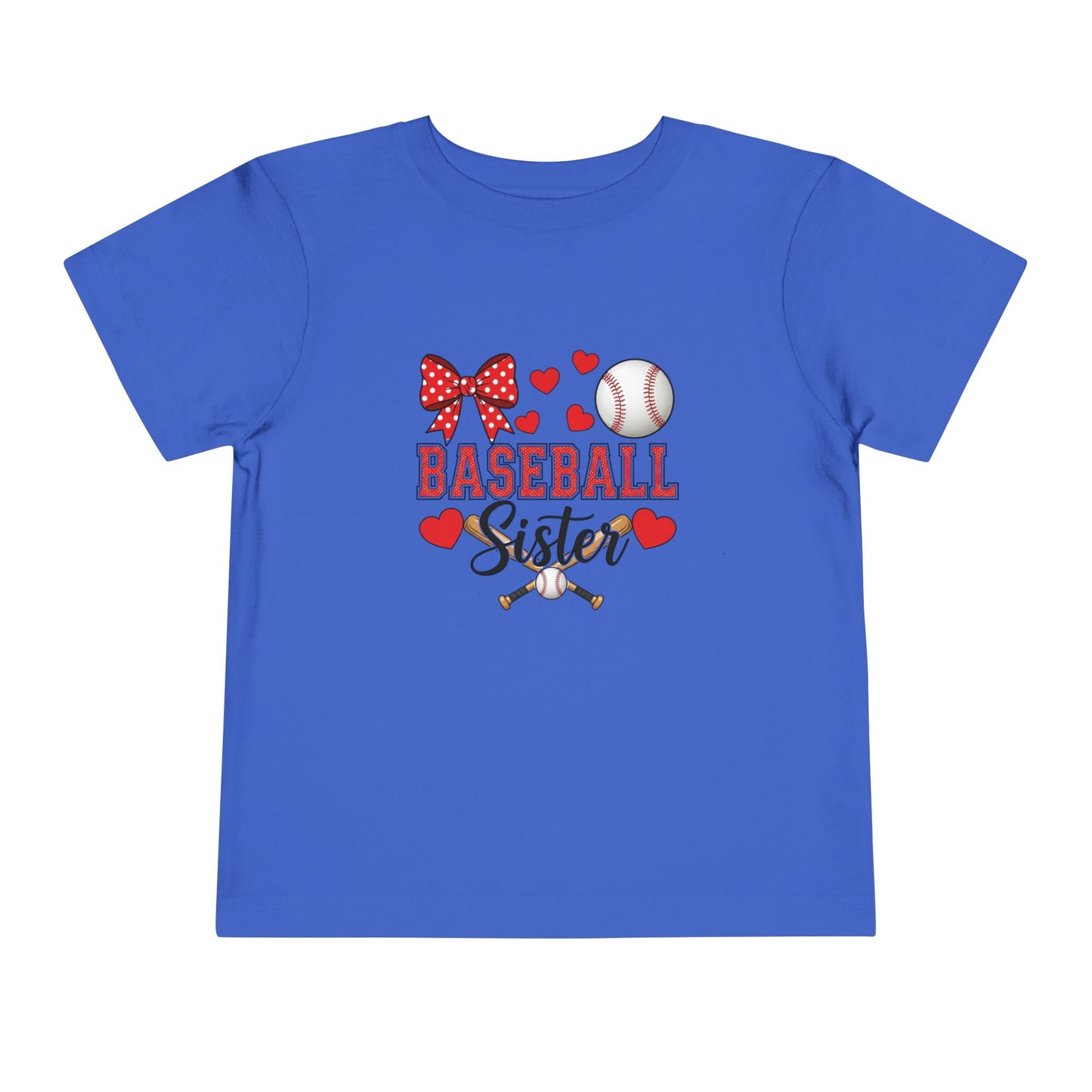 Baseball Sister Toddler Short Sleeve Tee – Soft Cotton Game Day Shirt for Little Fans | Airlume Combed Comfort