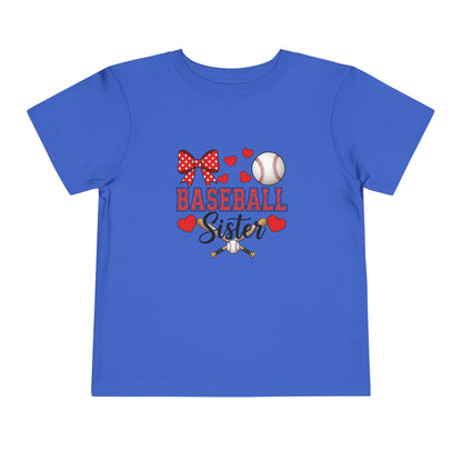 Baseball Sister Toddler Short Sleeve Tee – Soft Cotton Game Day Shirt for Little Fans | Airlume Combed Comfort