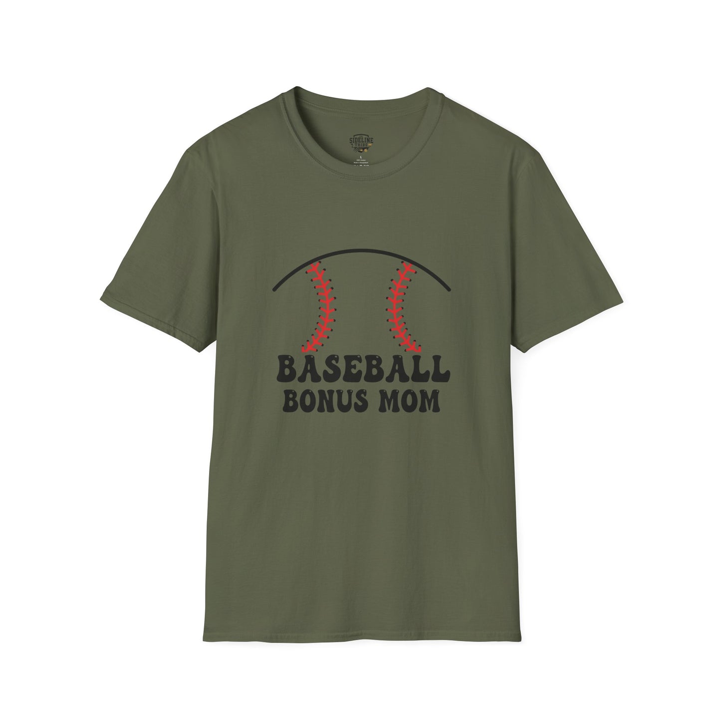 Baseball Bonus Mom Softstyle T-Shirt - The Sideline Tribe