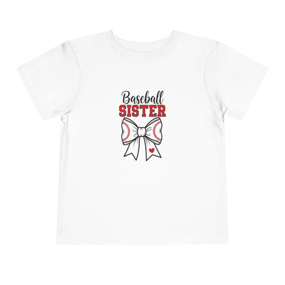 Baseball Sister Toddler Tee – Cute Kids' Short Sleeve Shirt | Soft & Comfy Game Day Wear for Little Fans