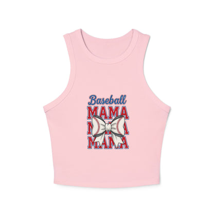 Baseball Mom Micro Rib Racer Tank Top – Fitted Game Day Apparel - The Sideline Tribe