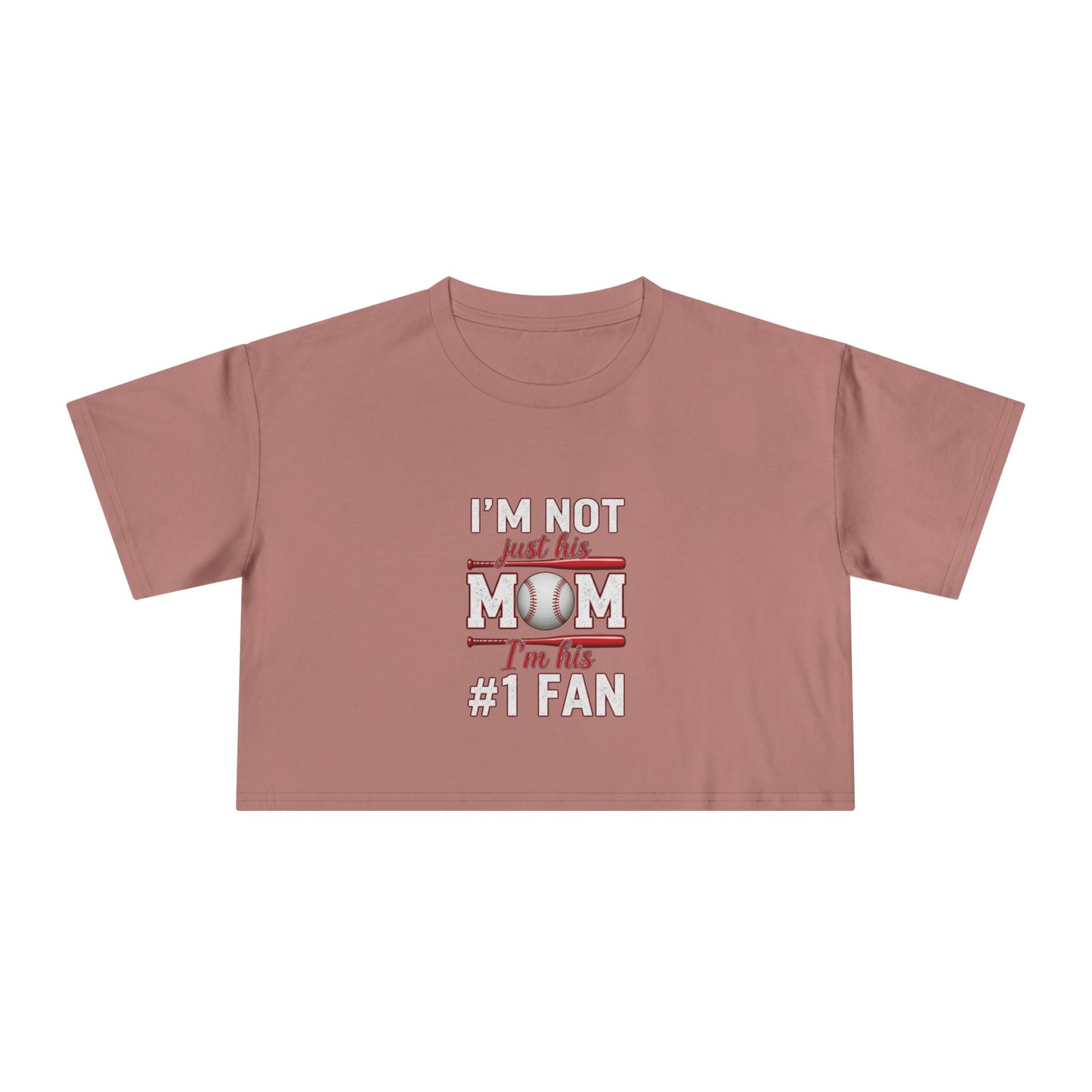 Mom’s #1 Fan Crop Tee – Relaxed Fit Women’s Crop Top | Soft Combed Cotton Game Day Shirt | Trendy Sports Mom Apparel