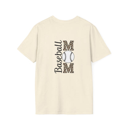 Leopard Print Baseball Mom T-Shirt – Personalized Game Day Style | Fierce & Fun Spirit Wear