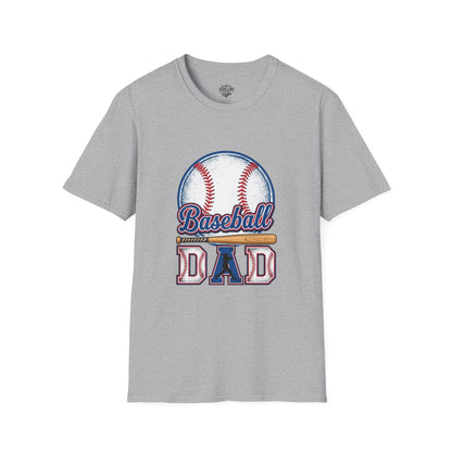 Baseball Dad Unisex Softstyle T-Shirt | Classic Game Day Tee | Premium Ring-Spun Cotton