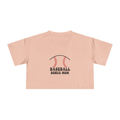 Baseball Bonus Mom Women's Crop Tee - The Sideline Tribe