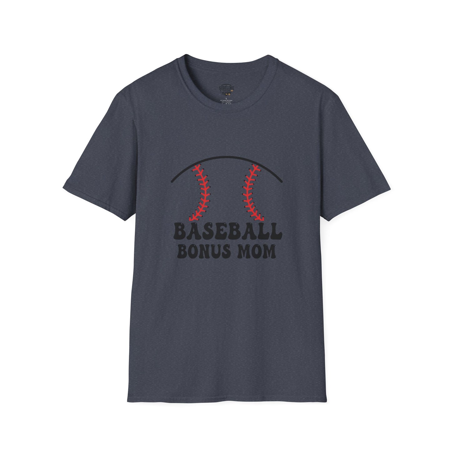 Baseball Bonus Mom Softstyle T-Shirt - The Sideline Tribe