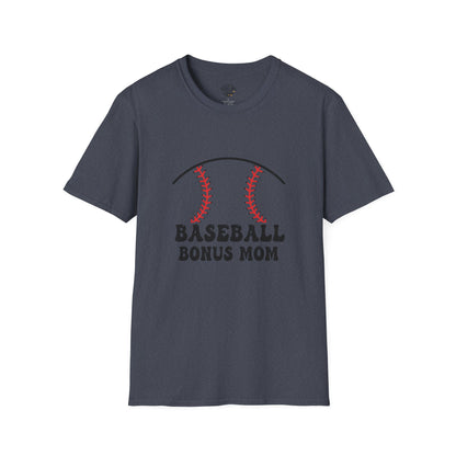 Baseball Bonus Mom Softstyle T-Shirt - The Sideline Tribe