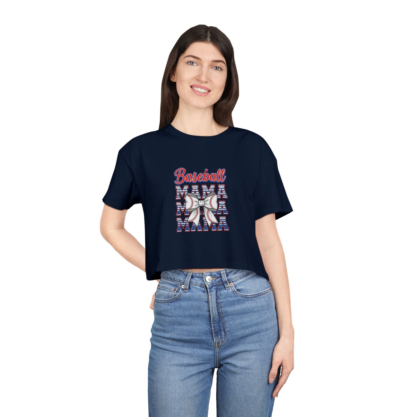 Baseball Graphic Women's Crop Tee - Perfect for Game Day Enthusiasts!