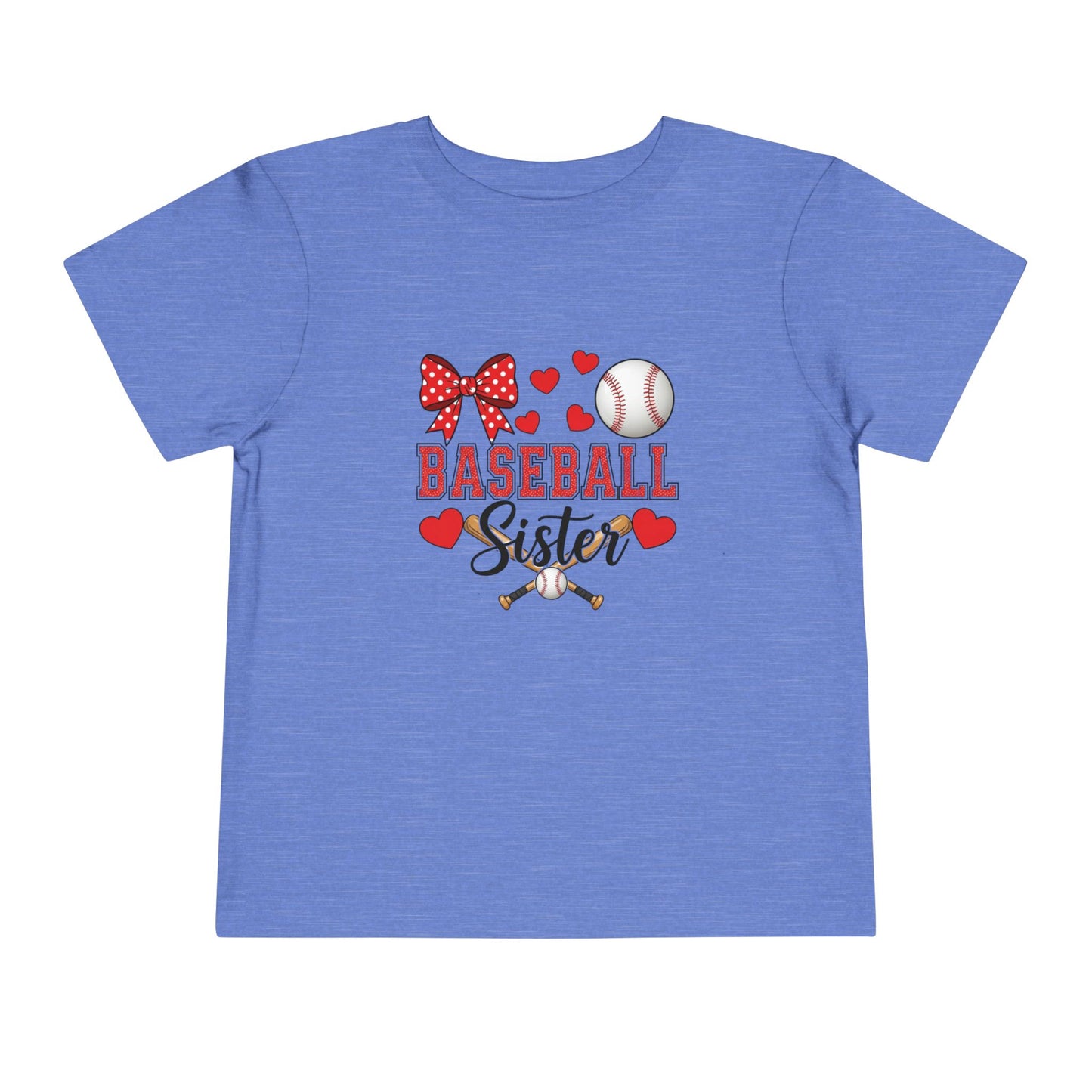 Baseball Sister Toddler Short Sleeve Tee – Soft Cotton Game Day Shirt for Little Fans | Airlume Combed Comfort