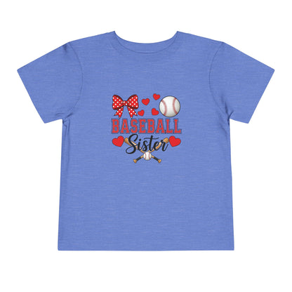 Baseball Sister Toddler Short Sleeve Tee – Soft Cotton Game Day Shirt for Little Fans | Airlume Combed Comfort