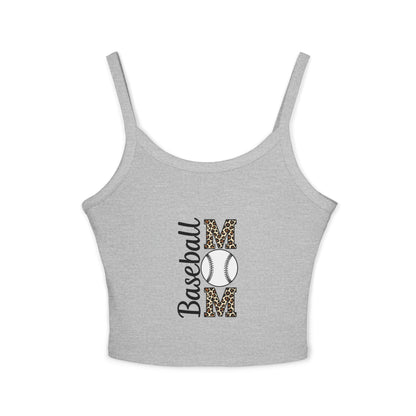 Baseball Mom Spaghetti Strap Tank Top – Soft Cotton-Poly Blend | Supportive Game Day Cami | Trendy Sports Mom Apparel
