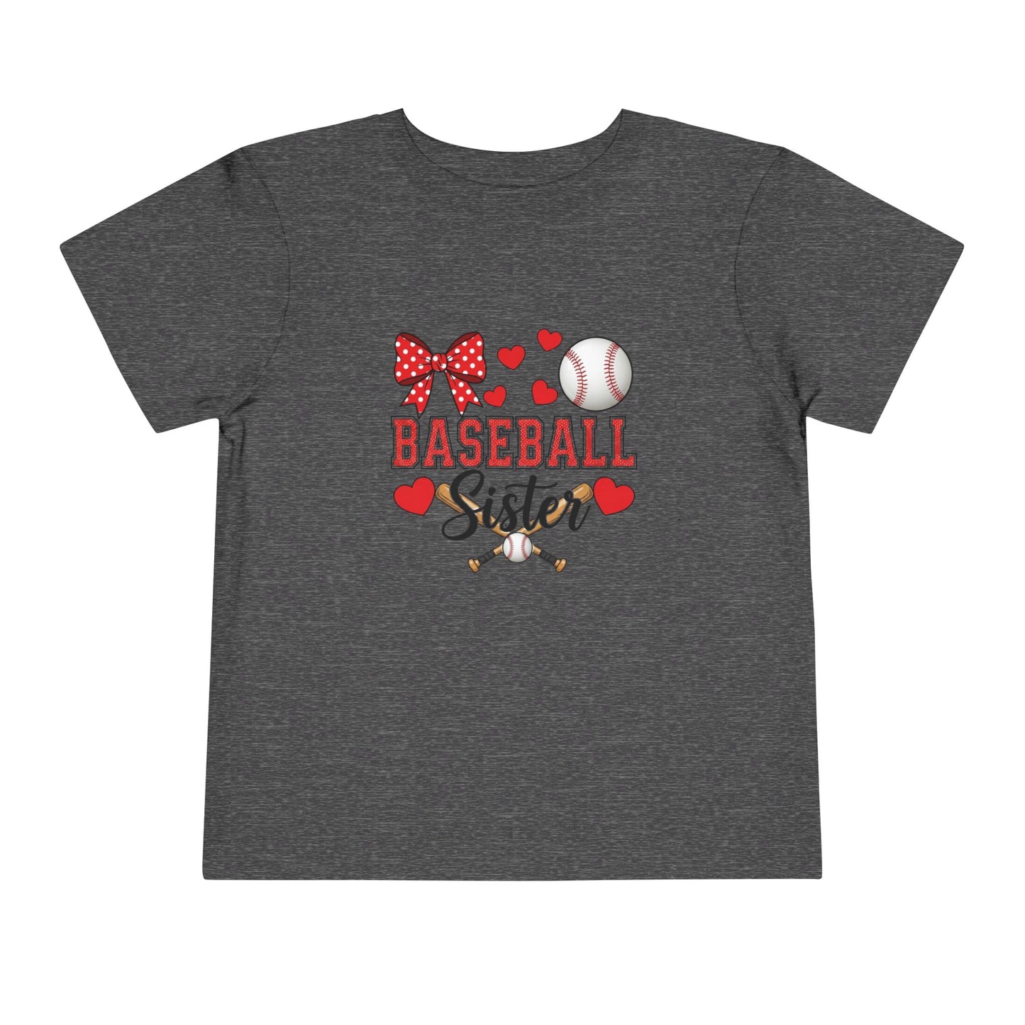 Baseball Sister Toddler Short Sleeve Tee – Soft Cotton Game Day Shirt for Little Fans | Airlume Combed Comfort