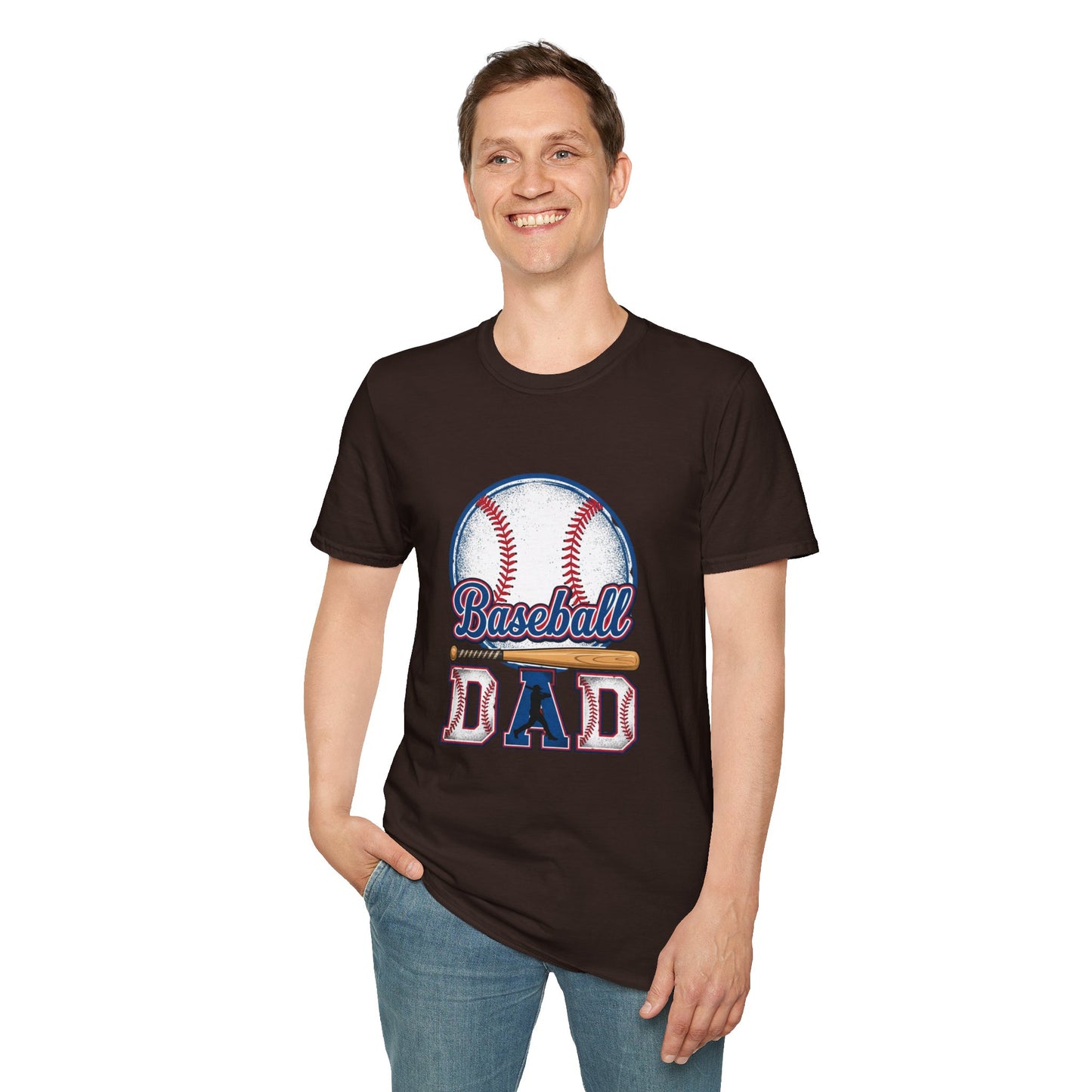 Baseball Dad Unisex Softstyle T-Shirt | Classic Game Day Tee | Premium Ring-Spun Cotton