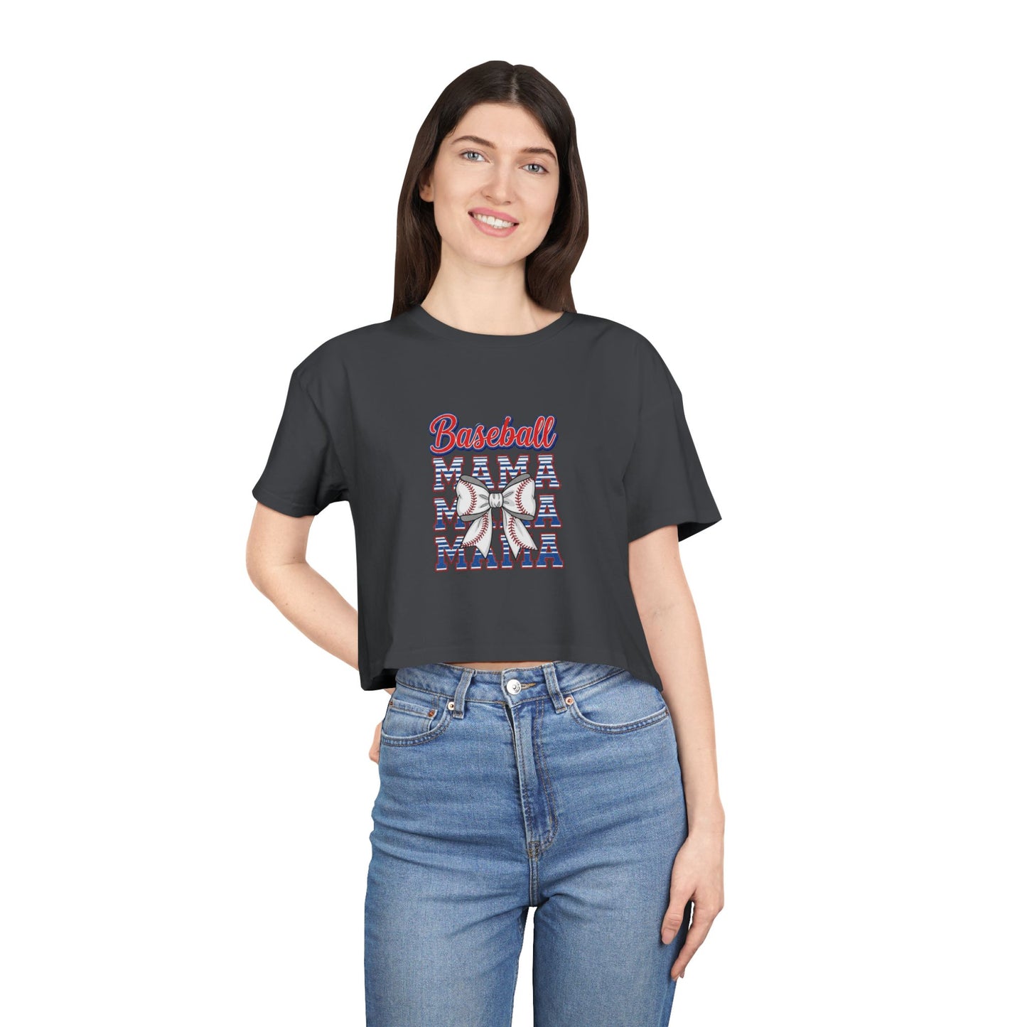 Baseball Graphic Women's Crop Tee - Perfect for Game Day Enthusiasts!