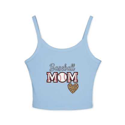 Baseball Mom Spaghetti Strap Tank Top – Soft Cotton-Poly Blend | Supportive Fit | Trendy Game Day Style