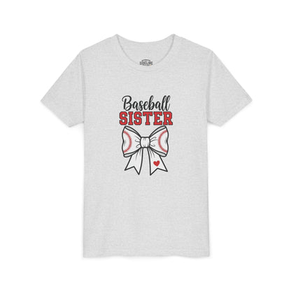 Baseball Sister Youth Short Sleeve Tee – Cute Kids Sports Shirt | Soft & Comfy Game Day Top for Young Fans