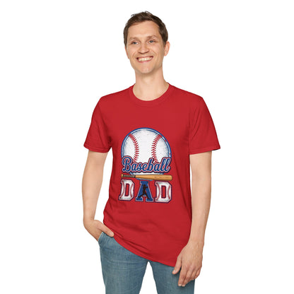 Baseball Dad Unisex Softstyle T-Shirt | Classic Game Day Tee | Premium Ring-Spun Cotton