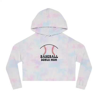 Baseball Bonus Mom Cropped Hooded Sweatshirt - The Sideline Tribe