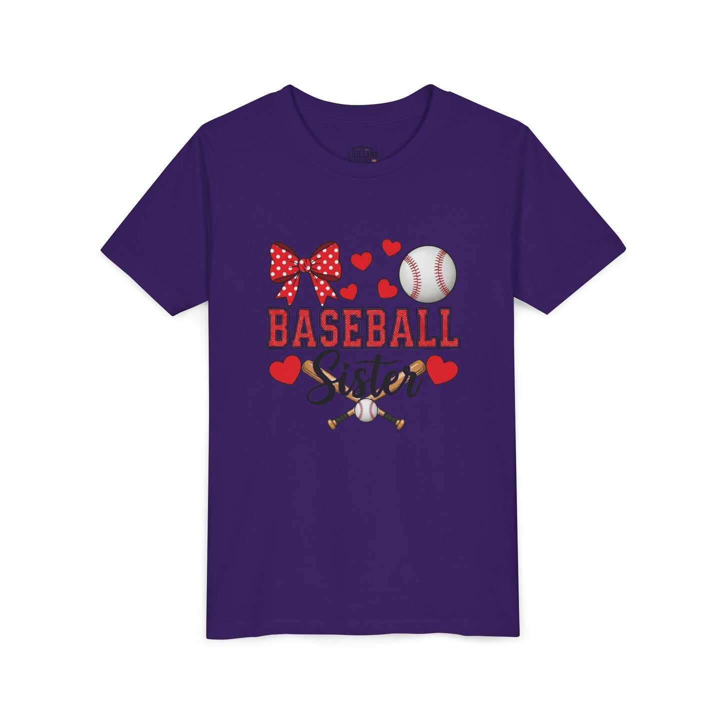 Baseball Sister Youth Tee – Cute Sports Fan Shirt for Girls | Soft Airlume Cotton Kids T-Shirt | Game Day Outfit