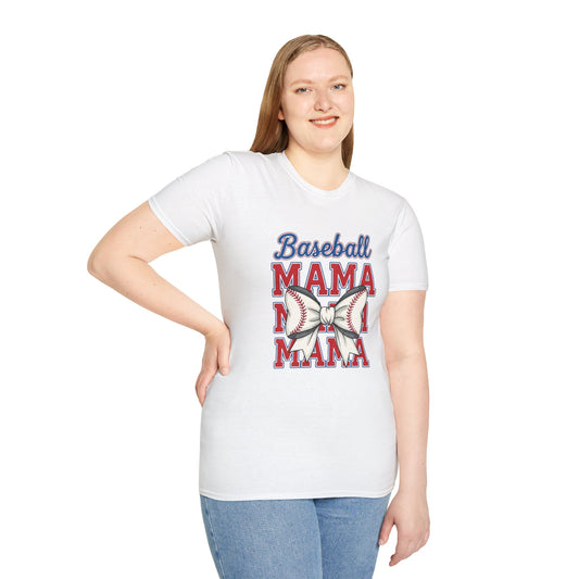 Baseball Mom Softstyle Graphic T-Shirt – Perfect for Game Day - The Sideline Tribe