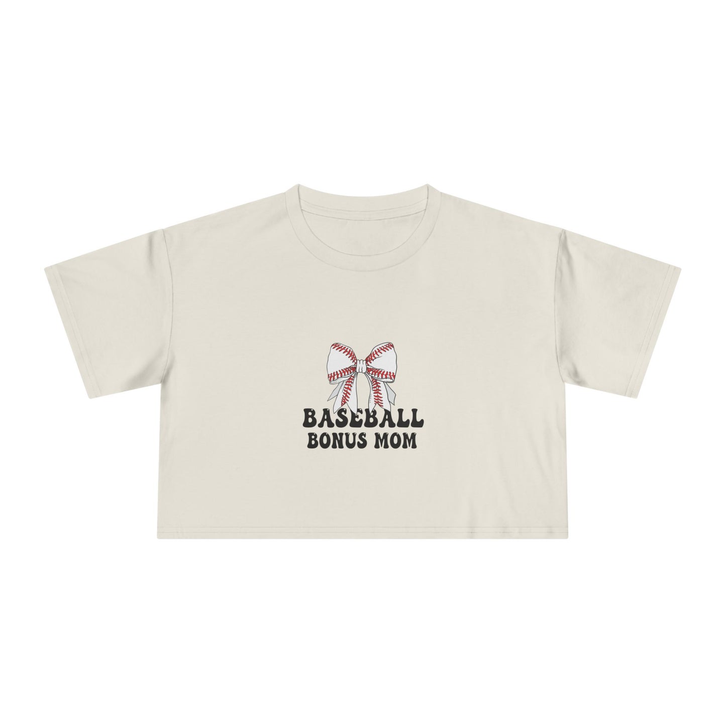 Baseball Bonus Mom Women's Crop Tee - The Sideline Tribe