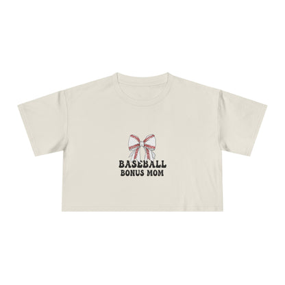 Baseball Bonus Mom Women's Crop Tee - The Sideline Tribe