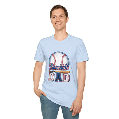 Baseball Dad Unisex Softstyle T-Shirt | Classic Game Day Tee | Premium Ring-Spun Cotton