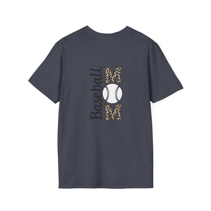 Leopard Print Baseball Mom T-Shirt – Personalized Game Day Style | Fierce & Fun Spirit Wear