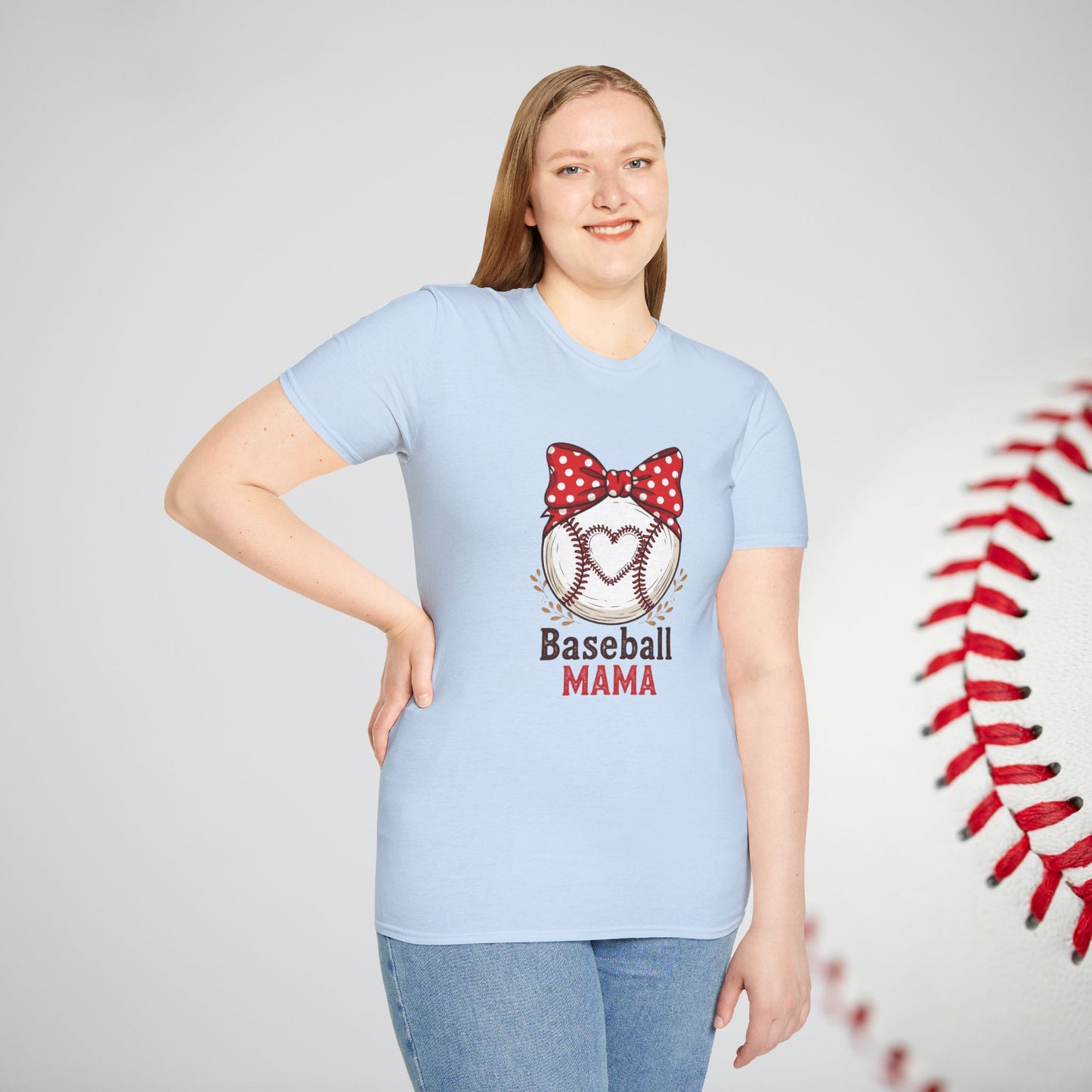 Baseball Mom Softstyle T-Shirt – Premium Game Day Tee for Sports Fans - The Sideline Tribe