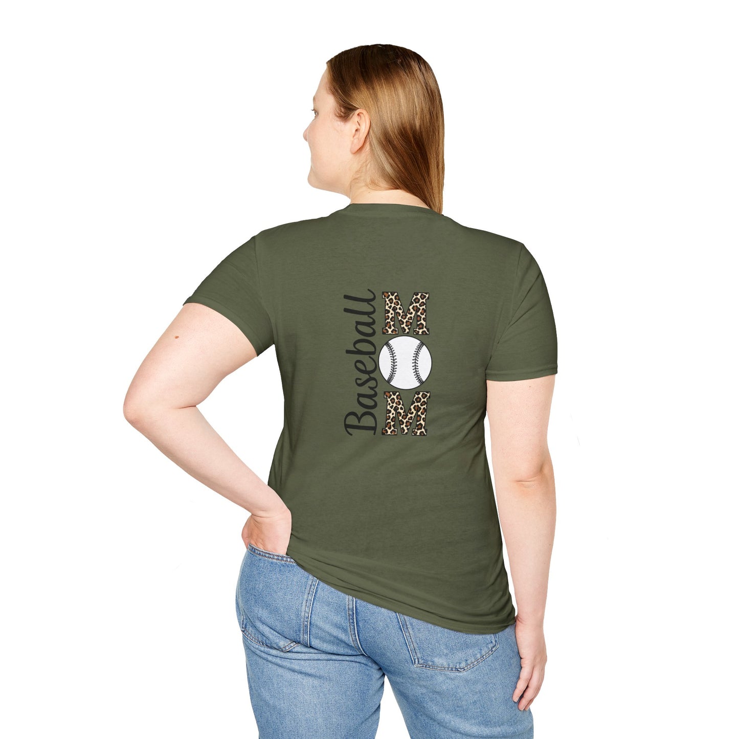 Leopard Print Baseball Mom T-Shirt – Personalized Game Day Style | Fierce & Fun Spirit Wear