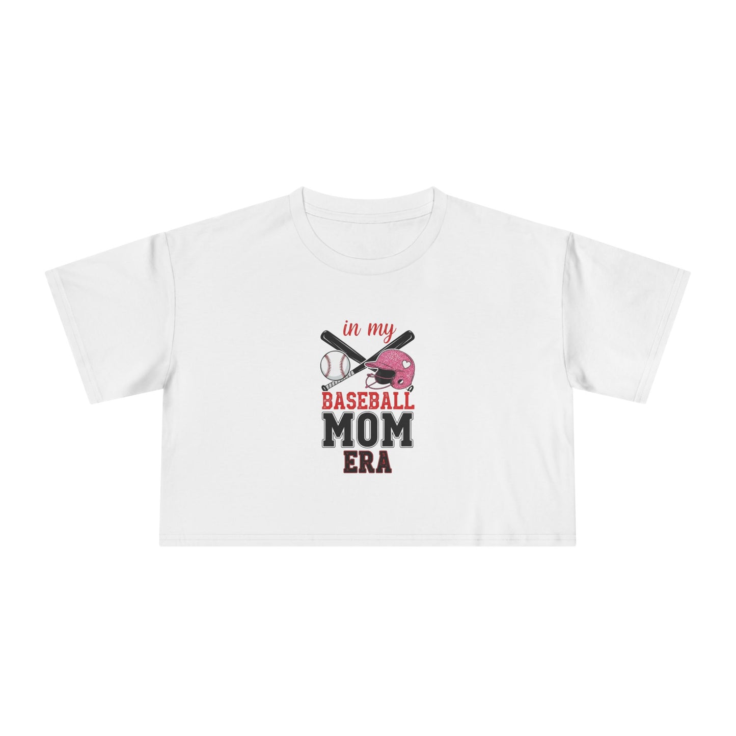 Baseball Mom Crop Tee – Trendy Women's Shirt for Game Day Style - The Sideline Tribe